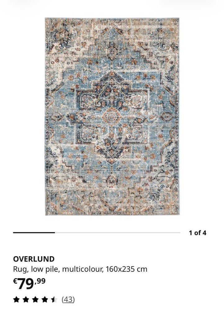 2x IKEA ÖVERLUND vloerkleed 160x235 cm, Ophalen, Gebruikt, 150 tot 200 cm, 200 cm of meer