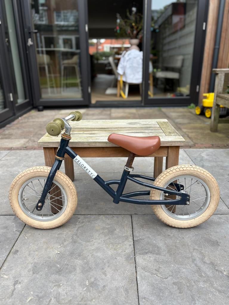 Veloretti loopfiets, donkerblauw. Inclusief 3e wiel, Ophalen, Gebruikt, Loopfiets