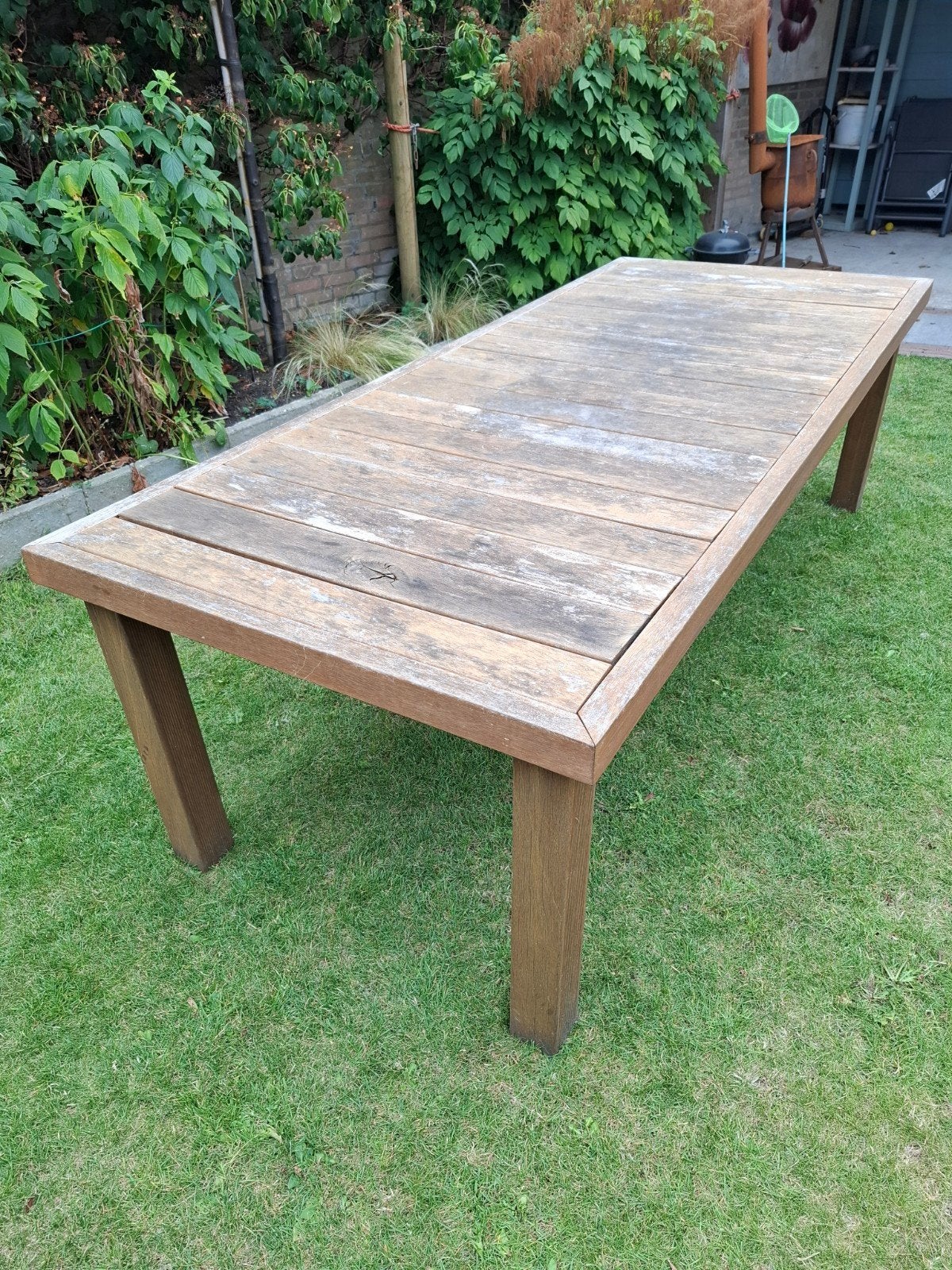 Robuuste hardhouten Tuintafel, Ophalen, Gebruikt, Rechthoekig, Hout