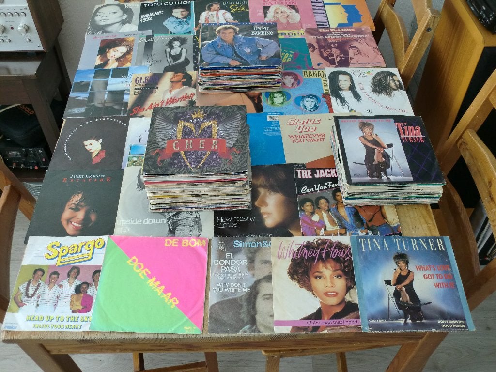 vinyl singels 7 inch 144 stuks div muziek 70/80/90., Ophalen of Verzenden, Gebruikt, 7 inch