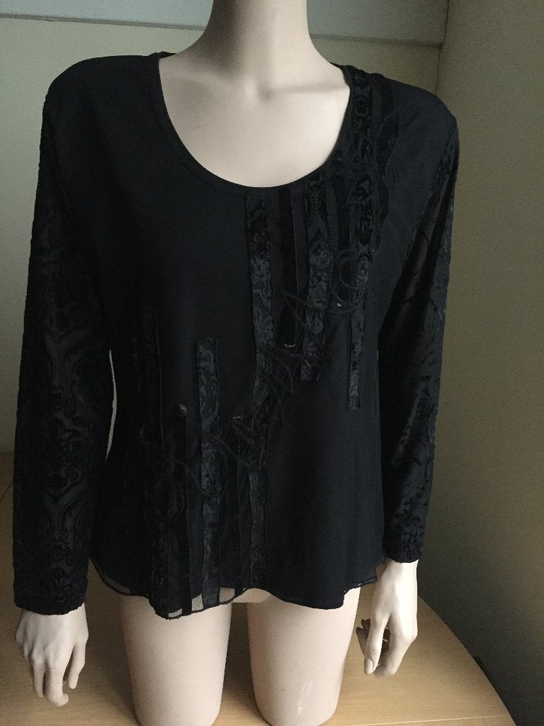 Tauri shirt, maat 42/44, Kleding | Dames, Zwart, Maat 42/44 (L), Ophalen of Verzenden, Lange mouw
