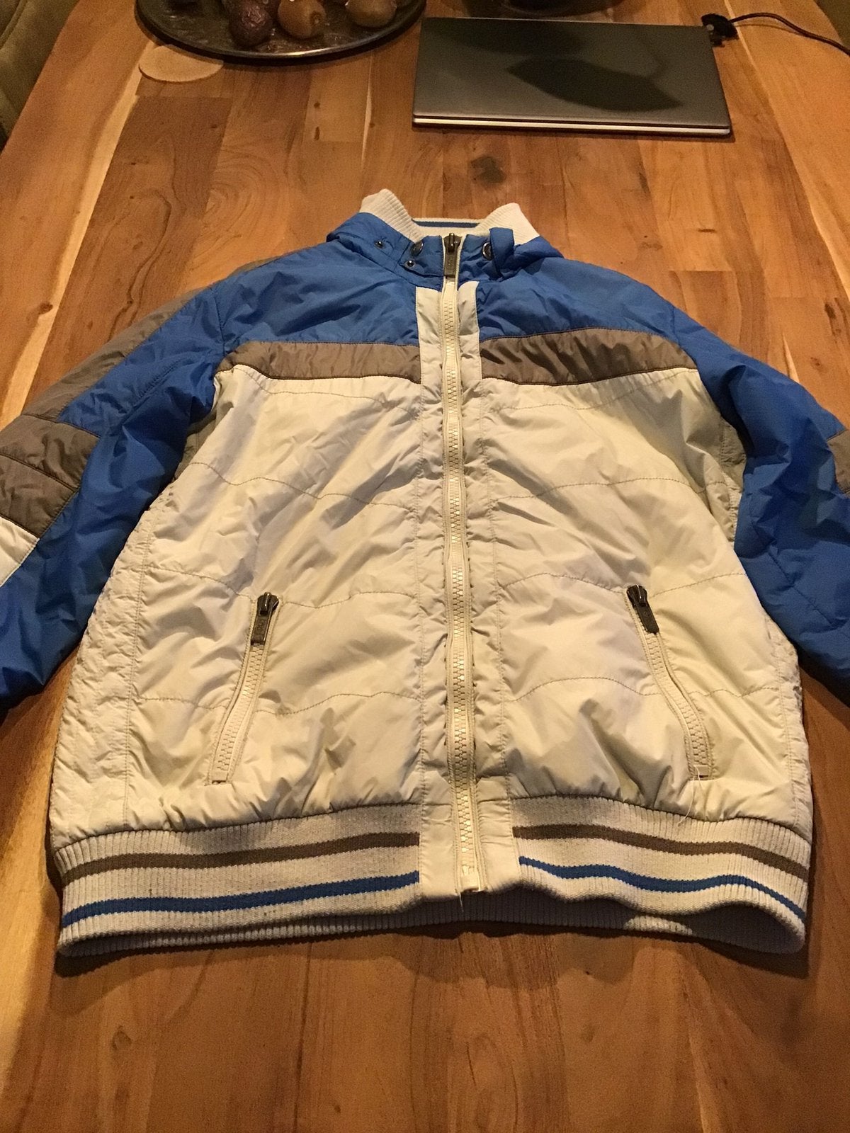 Zomer heren jas grijs/blauw, met rits XL, Ophalen of Verzenden, Zo goed als nieuw, Maat 56/58 (XL), Blauw