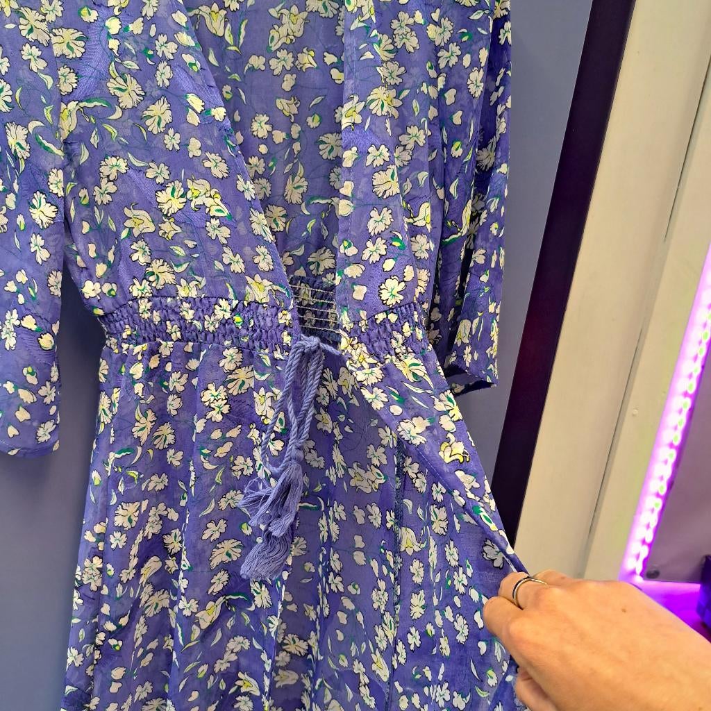 Eksept lila midi jurk/ blouse – bloemenprint, maat S 48787, ., Paars, Ophalen of Verzenden, Zo goed als nieuw