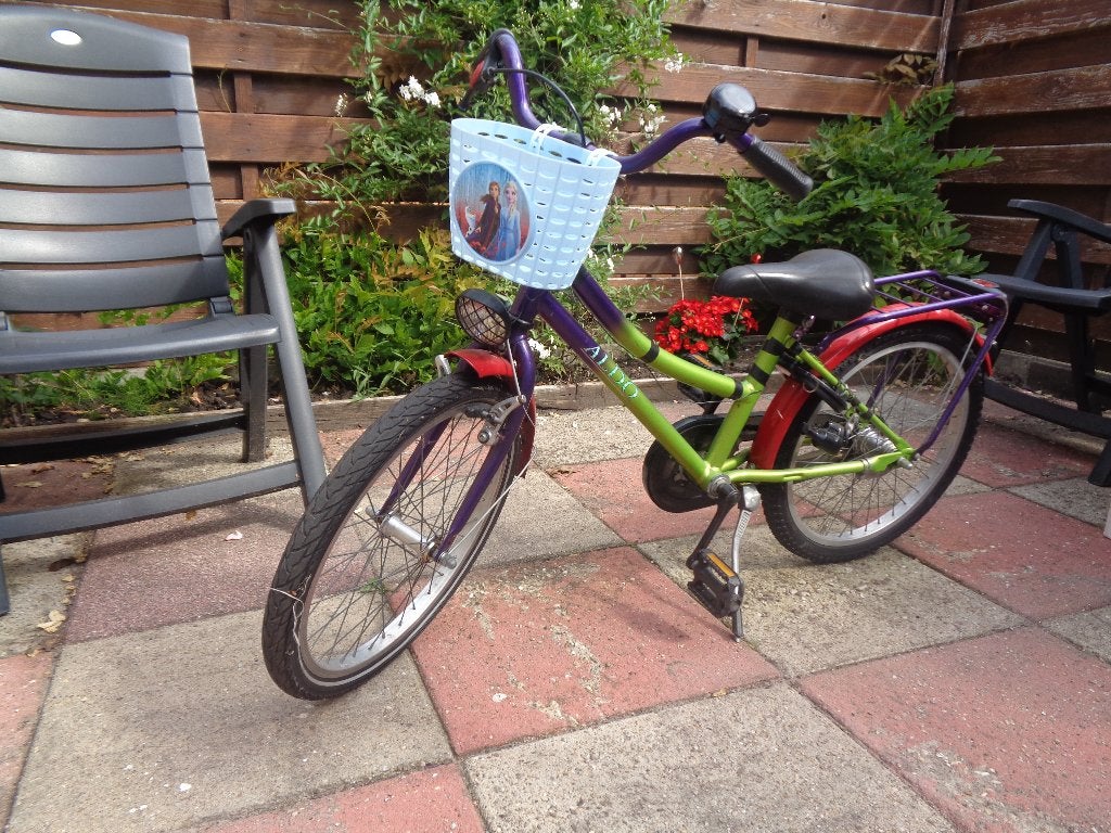 Meisjesfiets 20 inch, Fietsen en Brommers, Terugtraprem, Gebruikt, Handrem, 20 inch
