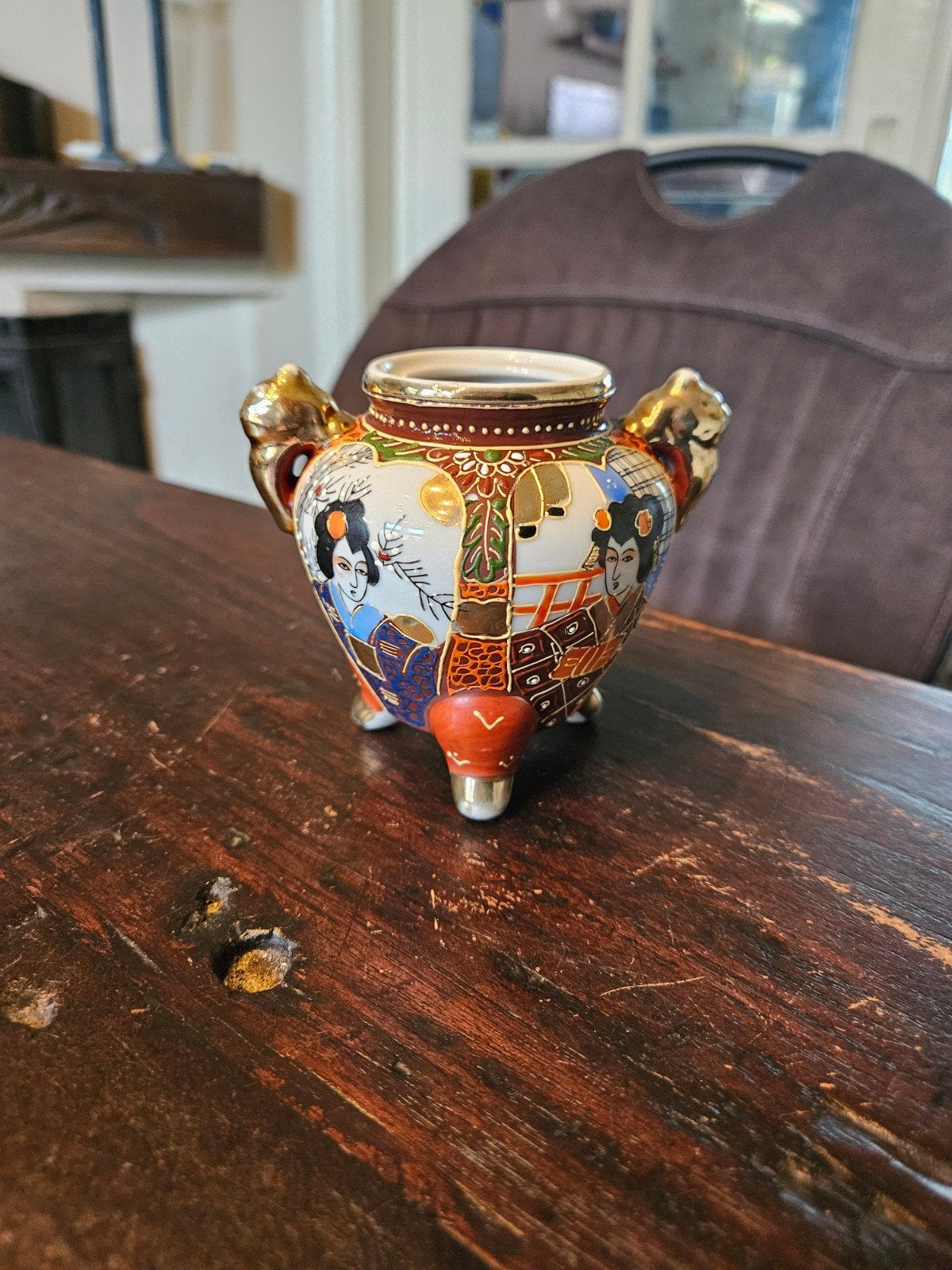 Antieke Japanse Satsuma Stijl Wierookbrander - Geisha Decor, Ophalen of Verzenden