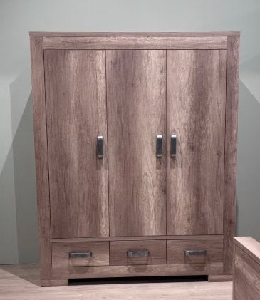 Kidsmill Brent Oldwood kledingkast 3-deurs, Ophalen, Met deur(en), 100 tot 150 cm, Nieuw
