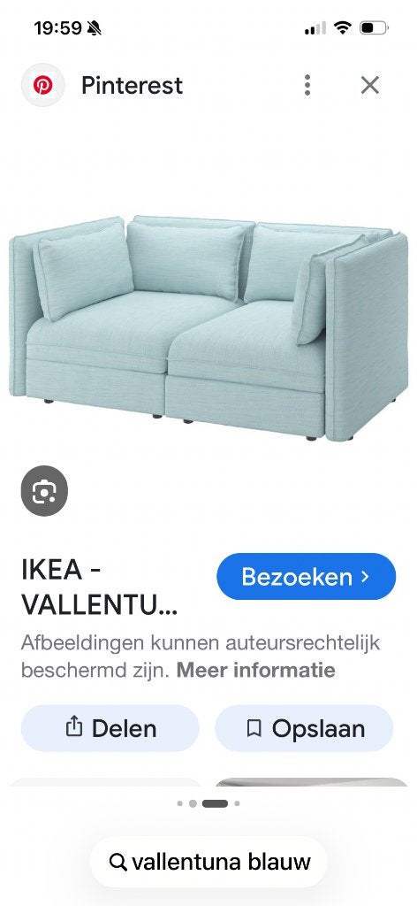 Slaapbank 2 persoons, Ophalen, Blauw, Tweepersoons, Zo goed als nieuw