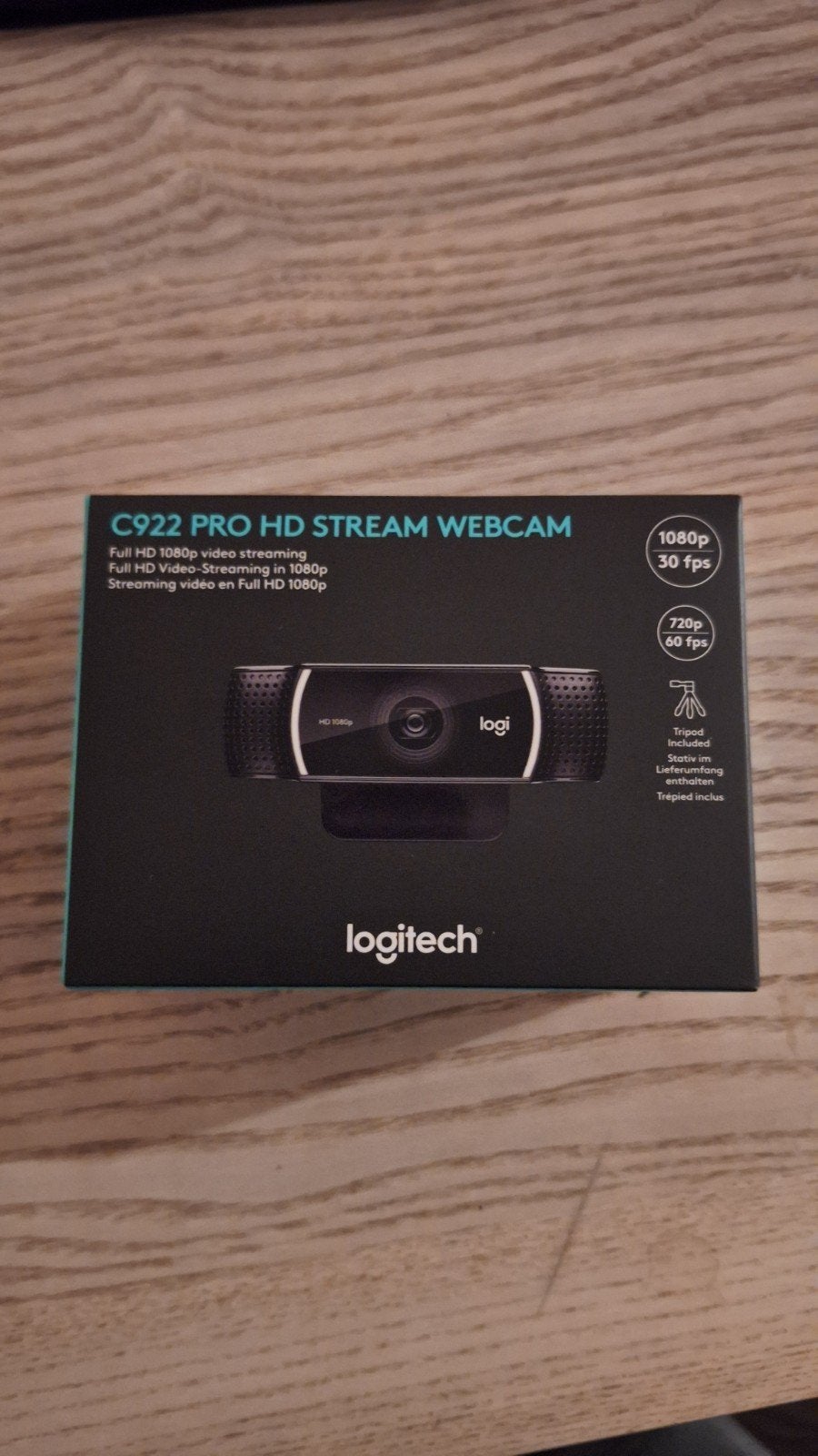 Logitech C922 Pro HD Stream Webcam - Nieuw in doos, Computers en Software, Logitech, Nieuw, Ophalen of Verzenden, Monitorclip