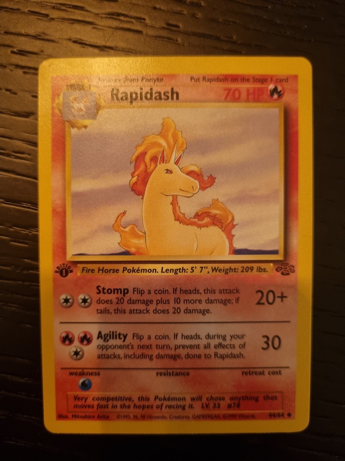 Rapidash 44/64 JUNGLE 1ST EDITION ENGELS € 15, Ophalen of Verzenden, Zo goed als nieuw, Losse kaart