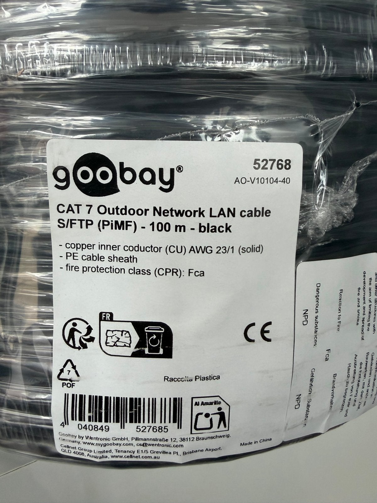 Goobay CAT 7 Outdoor Netwerk LAN Kabel S/FTP (PiMF) - 100m, Ophalen of Verzenden, Nieuw