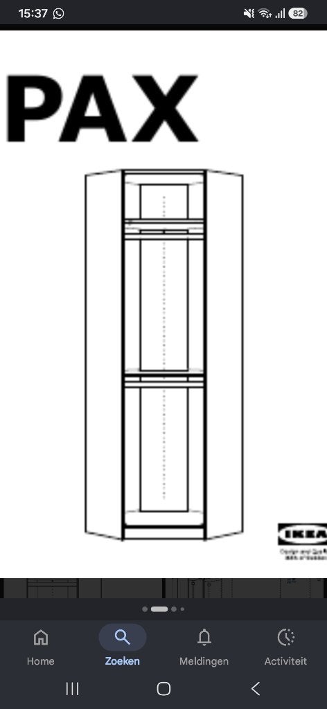 Ikea hoekkast Pax, Ophalen, Met deur(en), Gebruikt, 200 cm of meer