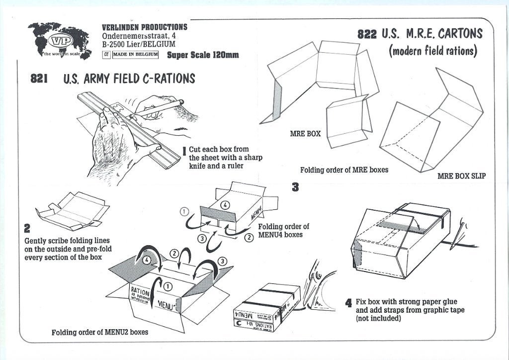 Verlinden U.S.ARMY FIELD C-RATIONS 120mm, Ophalen of Verzenden, Nieuw, Groter dan 1:35, Diorama