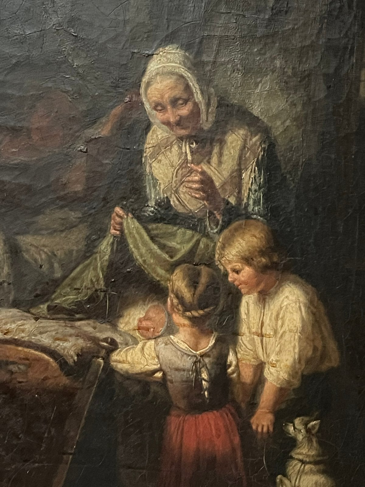 Groot oud schilderij, Ophalen