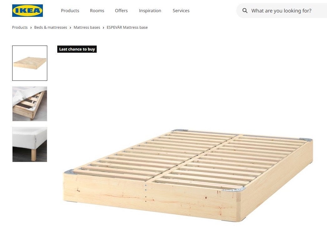 IKEA Espevär bedframe 140x200 cm met poten, Ophalen, Overige kleuren, Tweepersoons, 140 cm