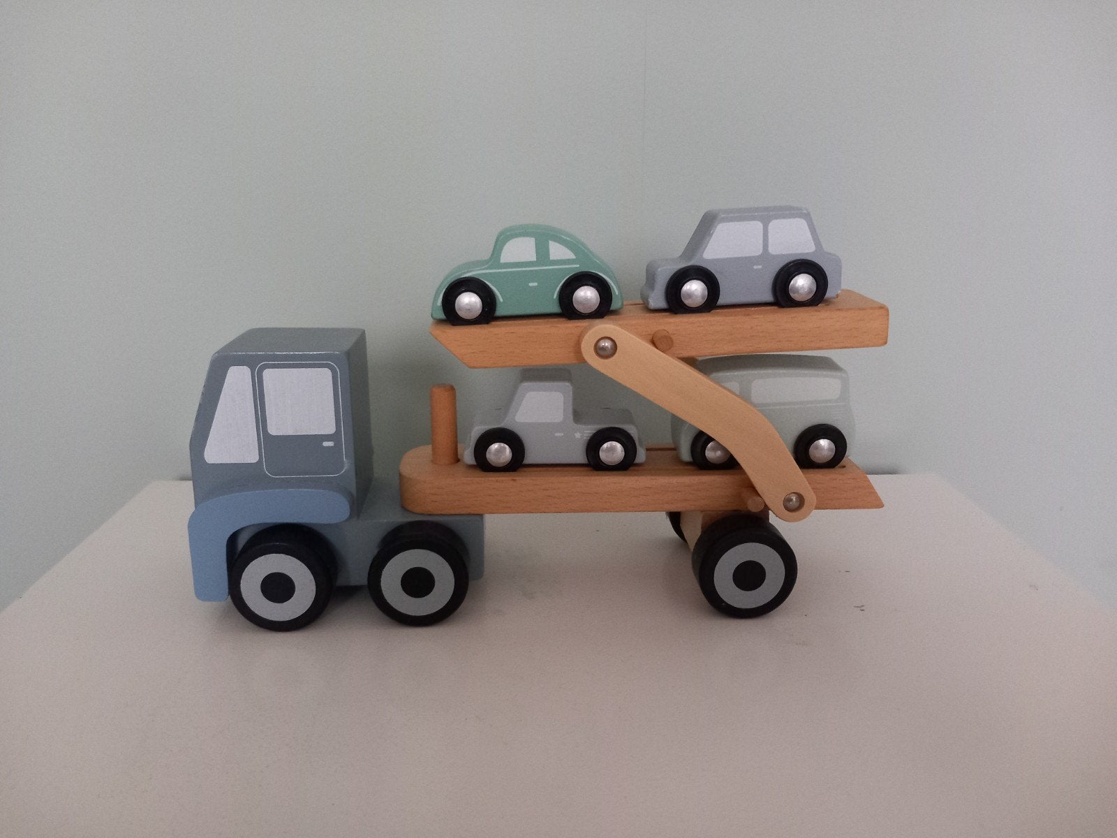 Little Dutch Houten Autotransporter met auto's, Ophalen of Verzenden, Zo goed als nieuw