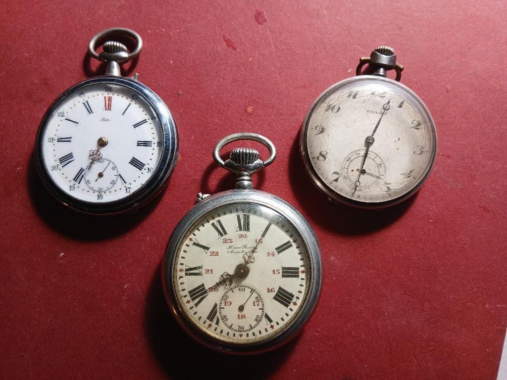 3x zakhorloge, goed lopend, Verzenden, Zilver, Zakhorloge, Overige merken