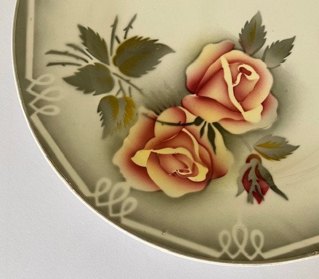 Digoin Sarreguemines Odile plat bord diner bord met rozen, Antiek en Kunst, Antiek | Servies los, Ophalen of Verzenden