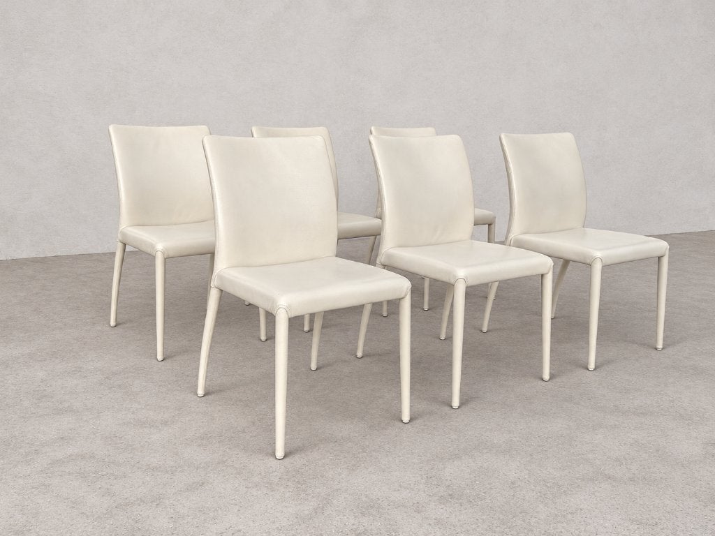 6x JORI Mikono Comfort eetkamerstoelen, Vitra leolux italia durlet Knoll cor ligne roset Cassina de sede, Overige kleuren, Leer