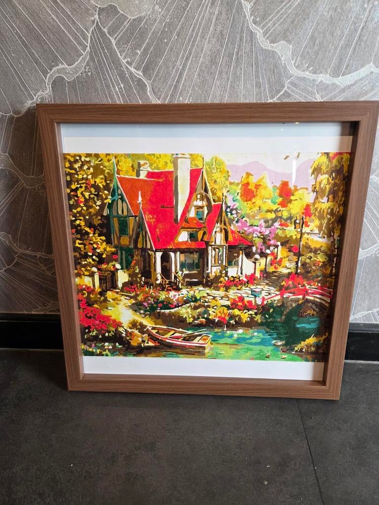Schilderij 40x50 cm acryl op canvas met houten lijst, Ophalen of Verzenden