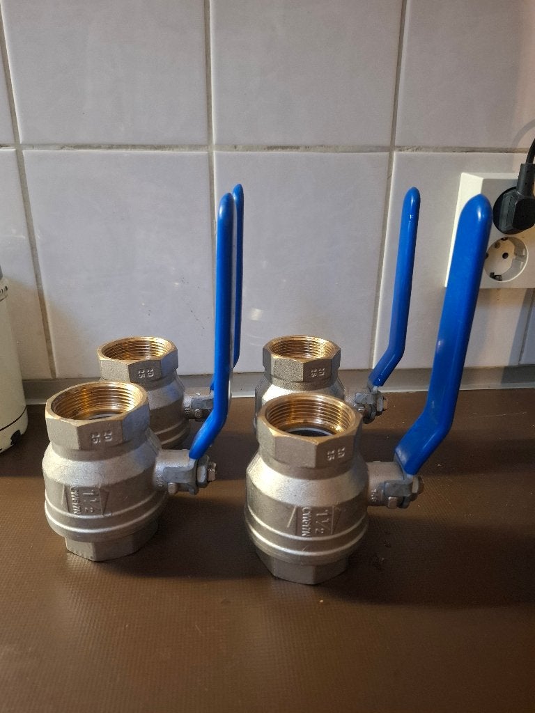 4x kogelkraan LEGRIS 1 1/2 inch, zo goed als nieuw, Ophalen of Verzenden, Zo goed als nieuw, Legris, LEGRIS