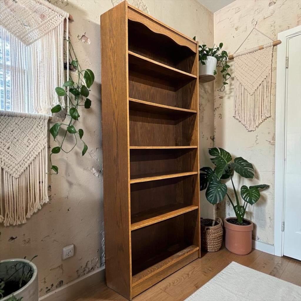 vintage houten boekenkast / leggerkast, Ophalen, Gebruikt, Minder dan 75 cm, 105 cm of meer