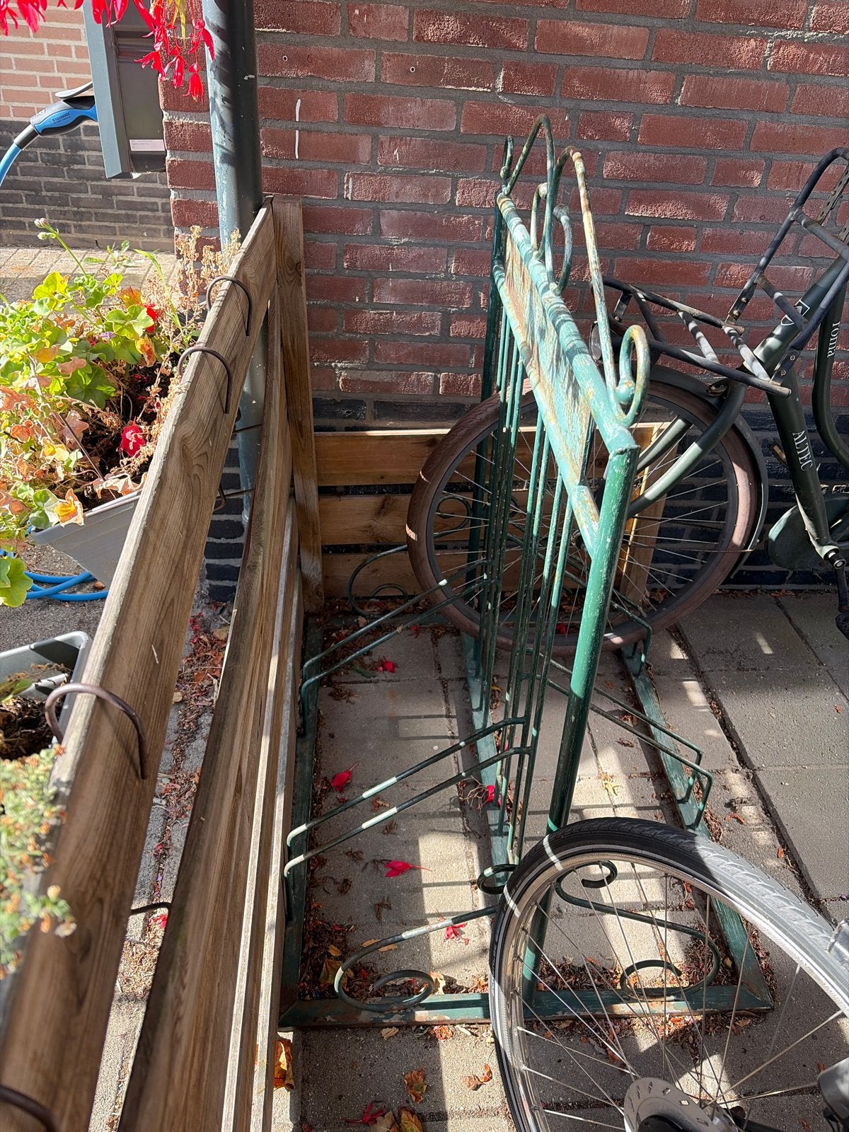 Vintage fietsenrek voor 3 fietsen, Ophalen of Verzenden, Gebruikt