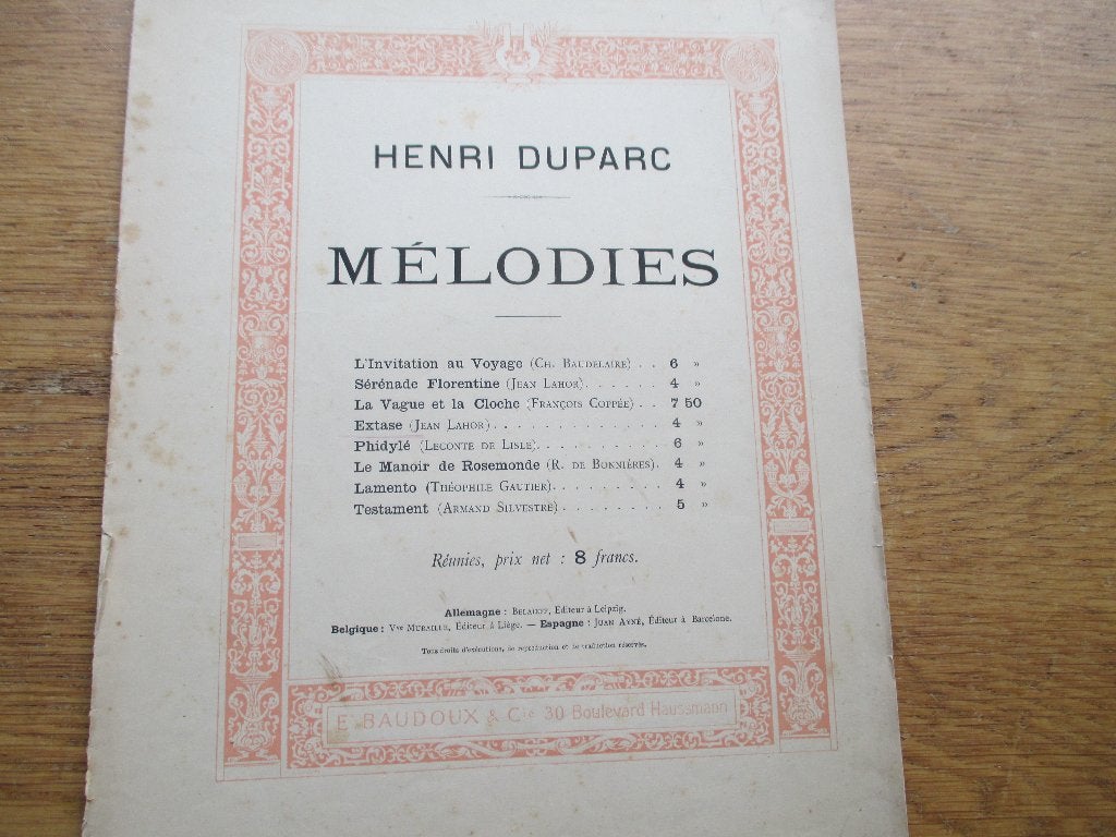 Henri duparc -extase, Ophalen of Verzenden, Gebruikt, Artiest of Componist, Populair