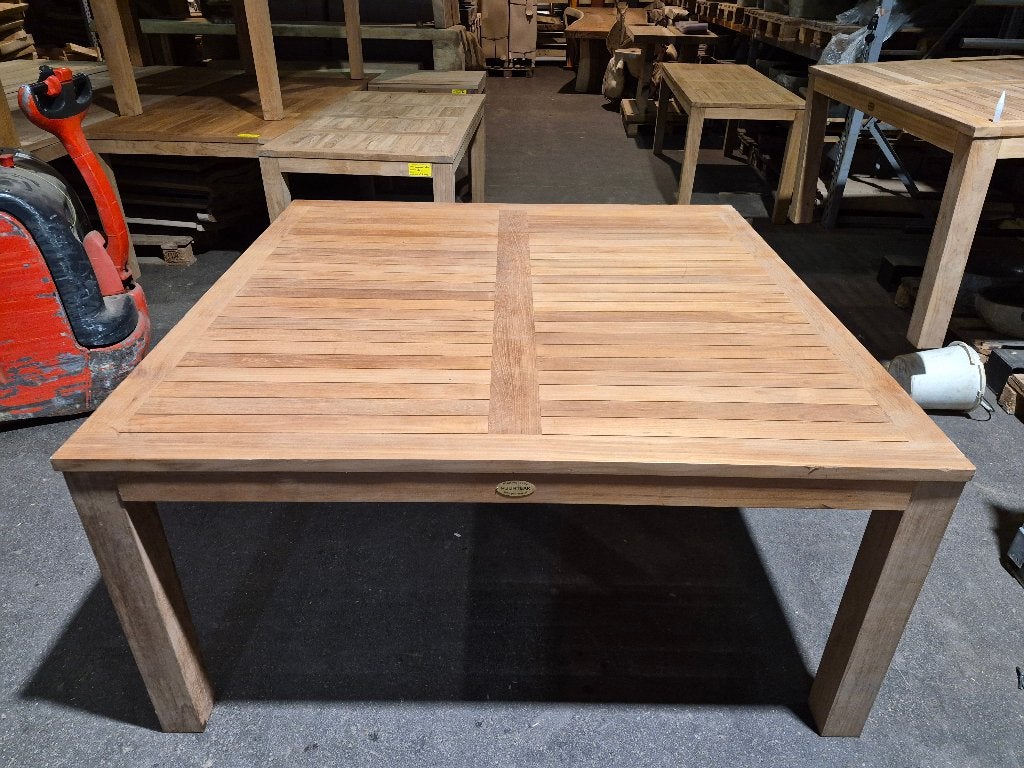 8 persoons Teak tuintafel | Vierkant | 160x160cm |, Tuin en Terras, Ophalen, Zo goed als nieuw, Vierkant, Teakhout
