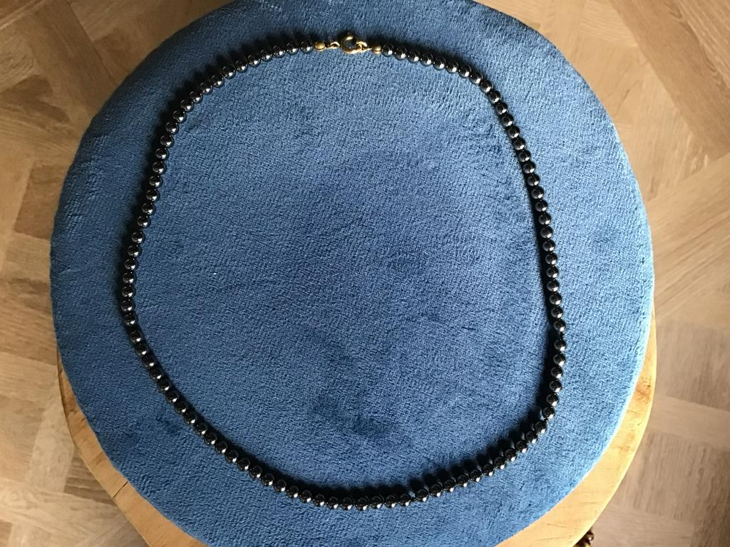 Heamatiet ketting,hematiet collier,grijze edelsteen 43 cm, Ophalen, Nieuw