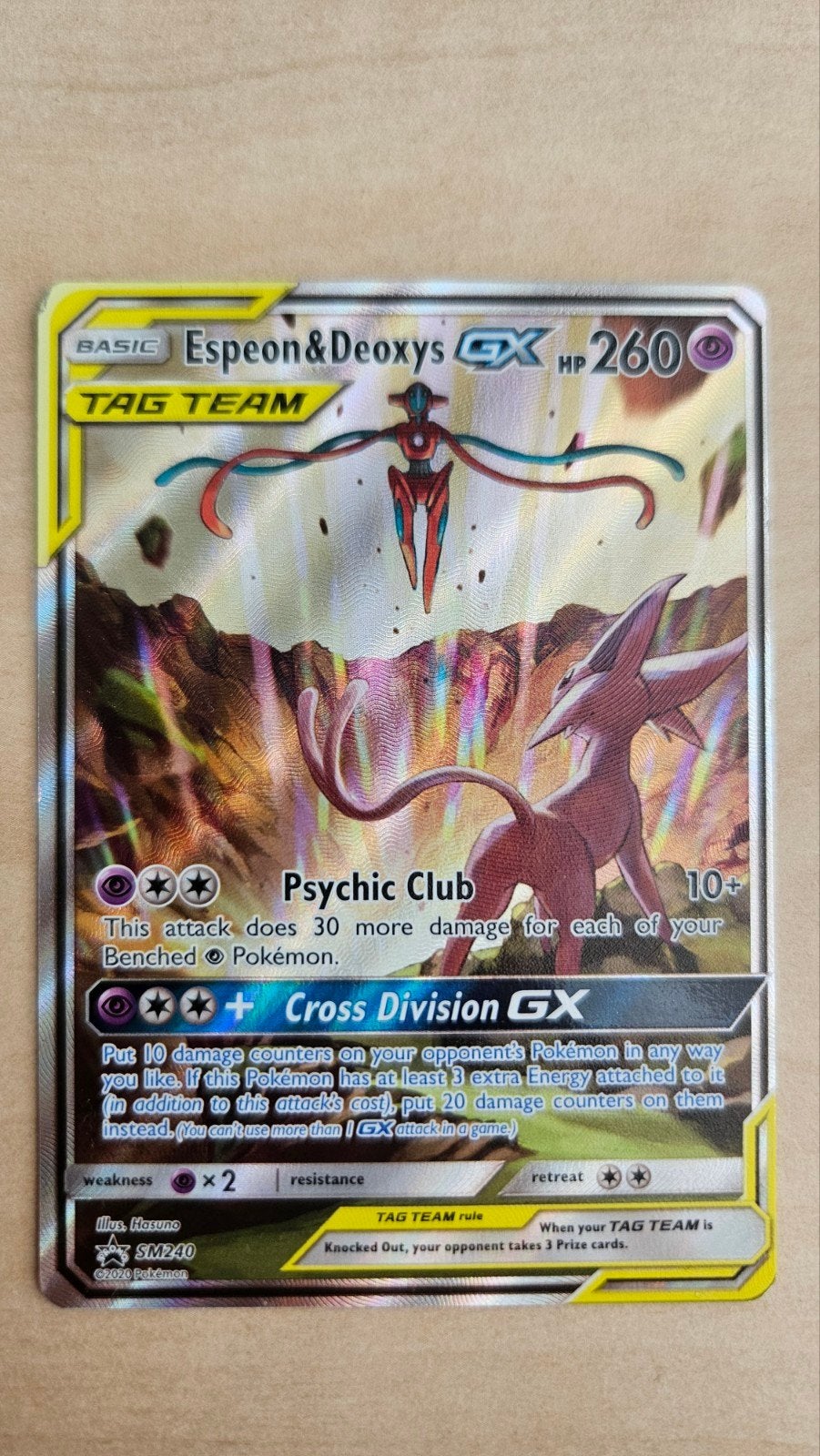 Espeon & Deoxys GX SM240 - Promo, Ophalen of Verzenden, Zo goed als nieuw
