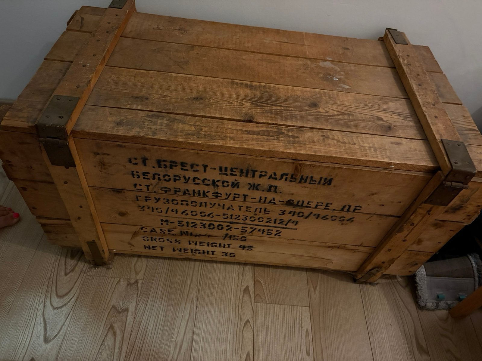Te koop oude houten leger kist, Ophalen, Zo goed als nieuw, 50 tot 100 cm, Minder dan 50 cm
