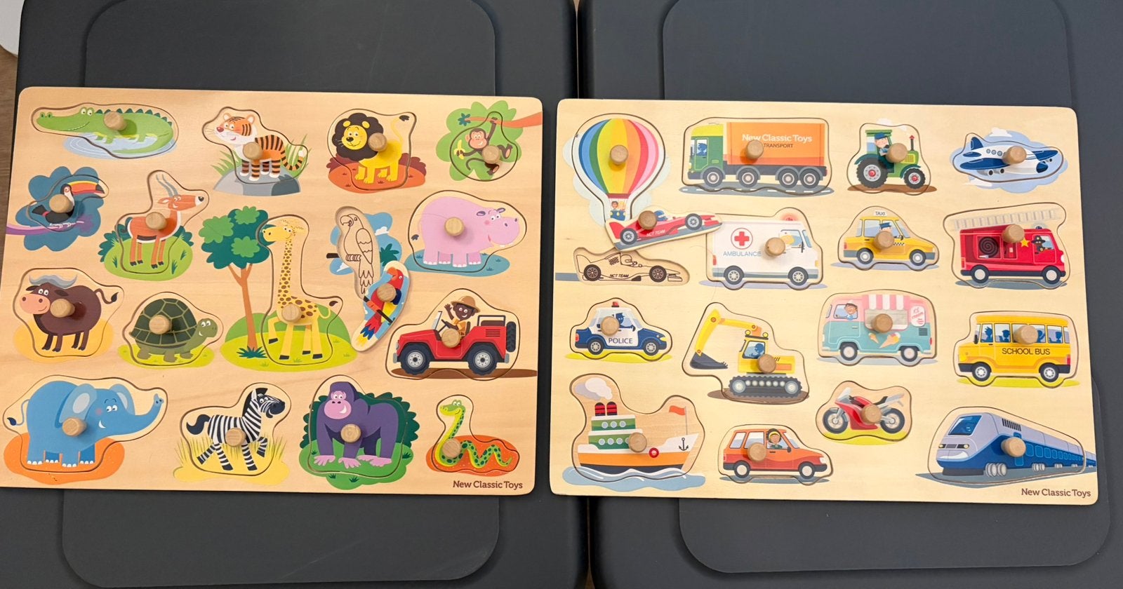 10 complete kinder knoop legpuzzels van dieren/voertuigen!, Ophalen, 2 tot 4 jaar, Meer dan 50 stukjes, Zo goed als nieuw