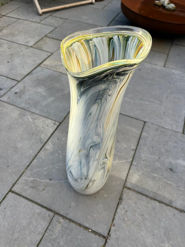 Prachtige hoge grote vaas van glas,  Fidrio Holland, Ophalen, Zo goed als nieuw, Overige kleuren, Glas