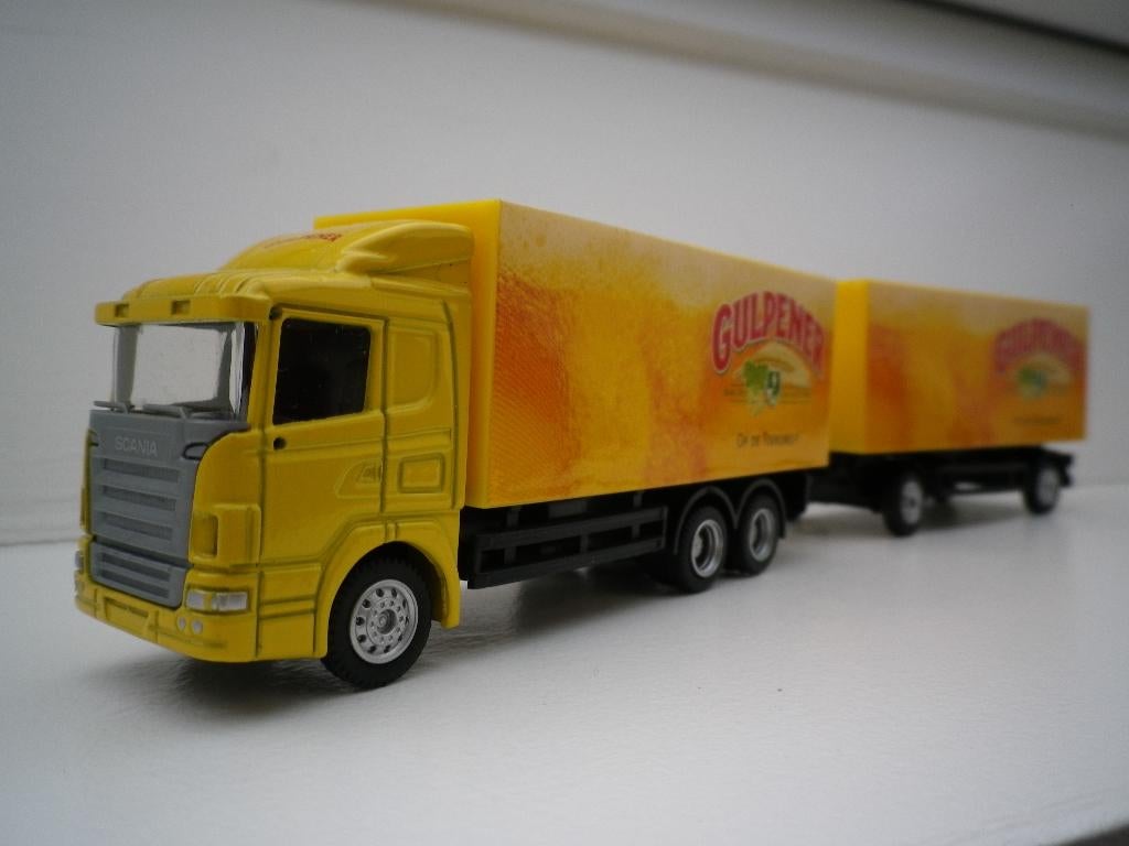 Holland auto Scania R. combinatie Gulpener bier. 1/87 schaal, Ophalen of Verzenden, Zo goed als nieuw, Bus of Vrachtwagen, Efsi
