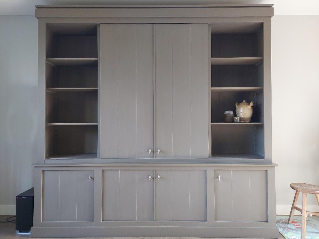Boekenkast/tv-meubel, Ophalen, Met deur(en), 200 cm of meer, Zo goed als nieuw