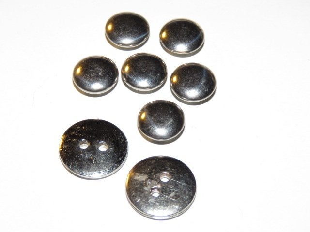 8 vintage zilverkleurige metalen knoopjes, Ophalen of Verzenden, Zo goed als nieuw, Knoop of Knopen