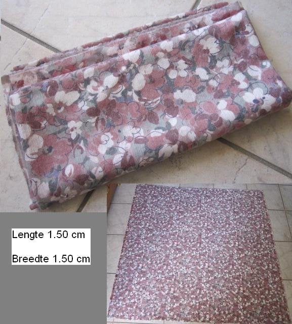 LAP STOF COUPON ROZE GROEN BEIGE rekbare stof 1.50x1.50, Overige materialen, Verzenden, 120 cm of meer, Nieuw