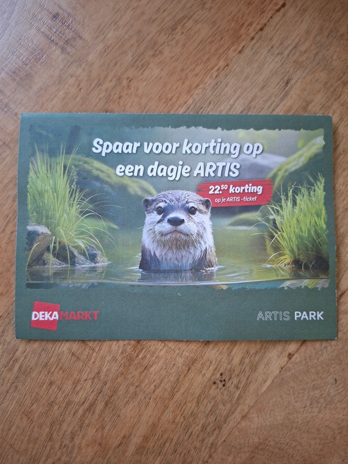 artis korting kaart, Eén persoon, Kortingsbon