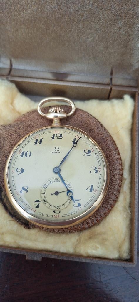 Gouden zakhorloge OMEGA Zwitserland ca.1923, Ophalen of Verzenden, Goud