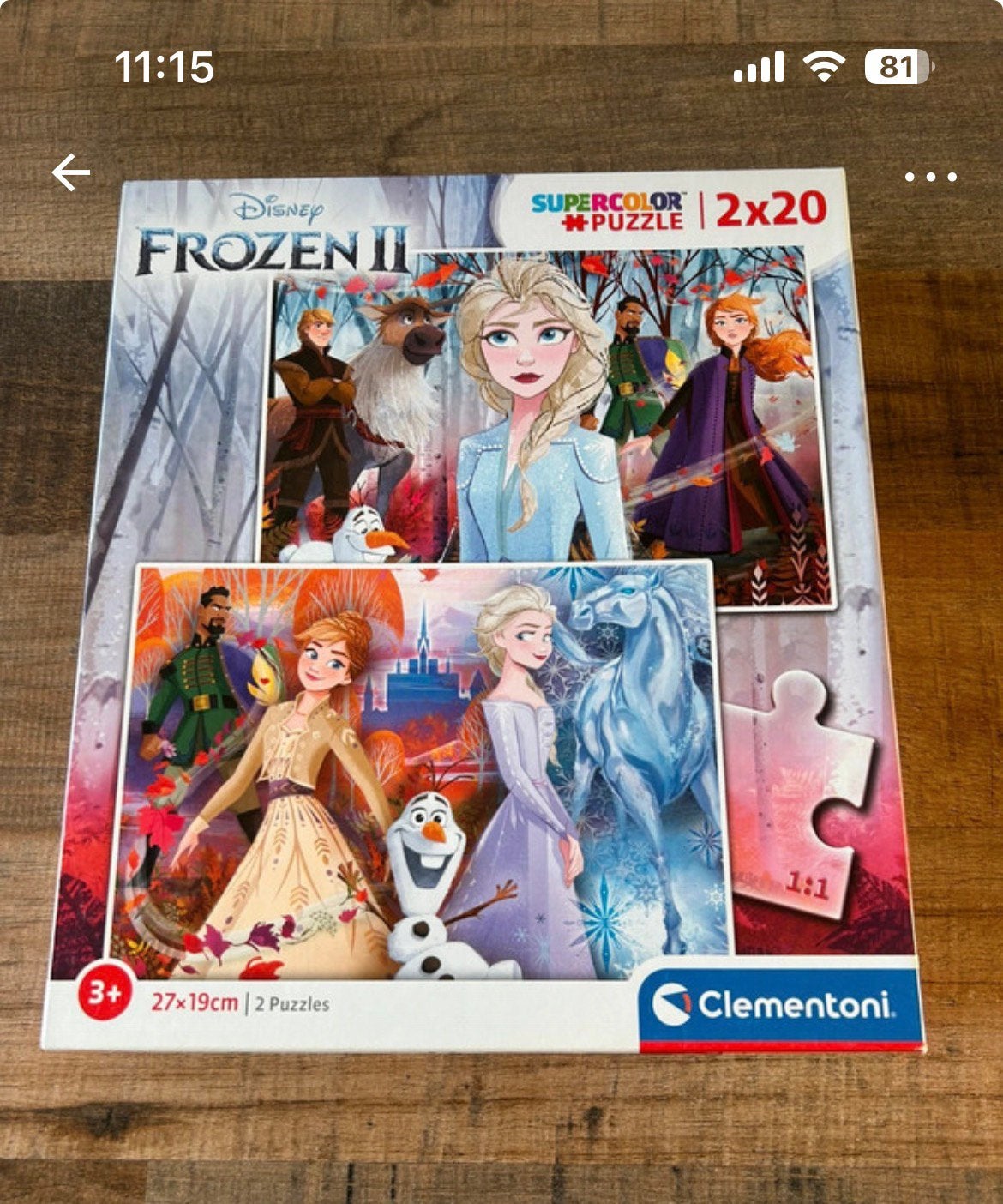 Frozen puzzel 2x 20 stuks, Ophalen, 10 tot 50 stukjes, Zo goed als nieuw, 4 tot 6 jaar