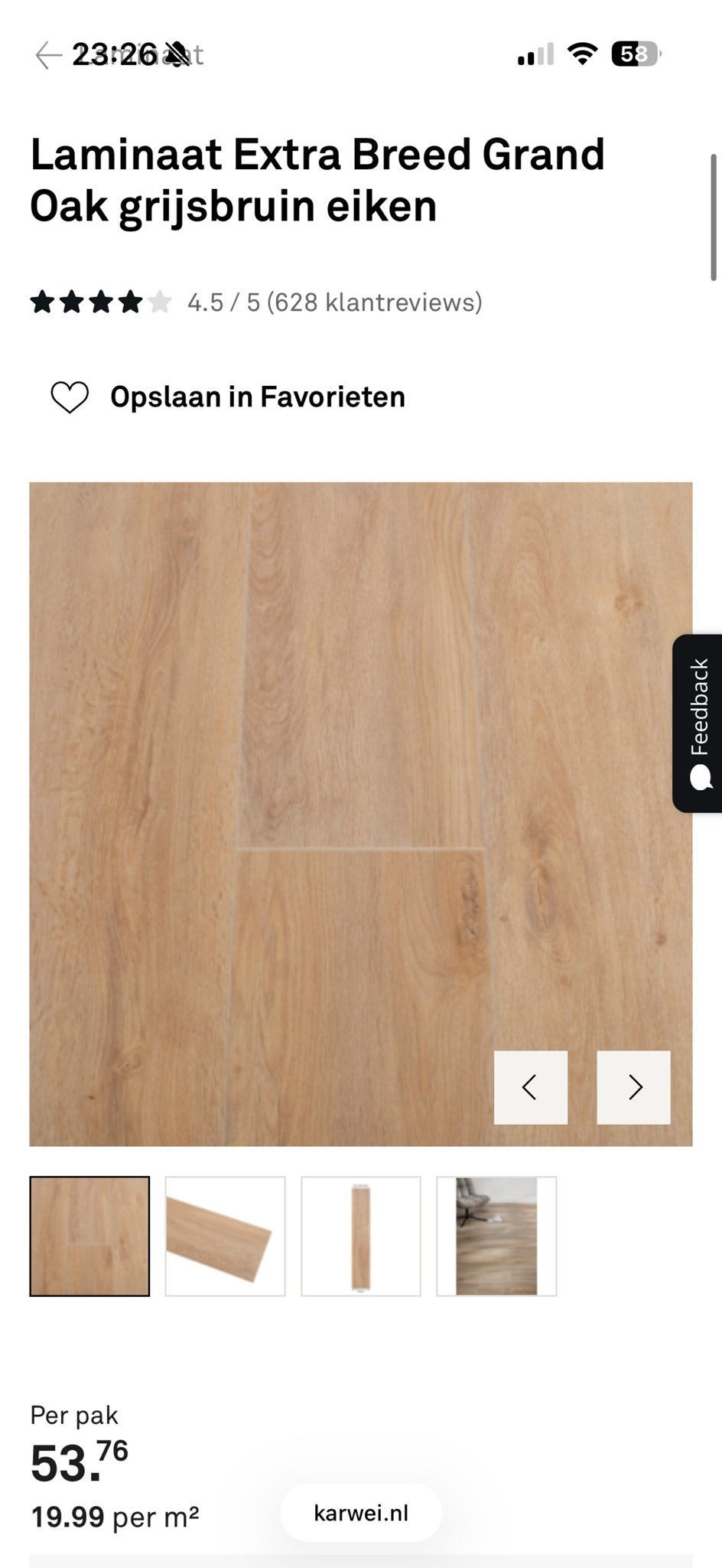 Gamma Laminaat Extra Breed Grand Oak grijsbruin eiken, Ophalen, Nieuw, 10 m² of meer, 10 tot 30 cm