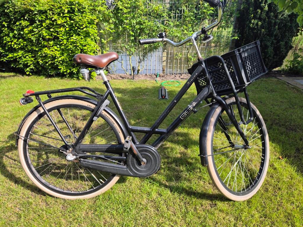 Junior dames fiets met handige voormand, Terugtraprem, Gebruikt, Versnellingen, 56 cm of meer