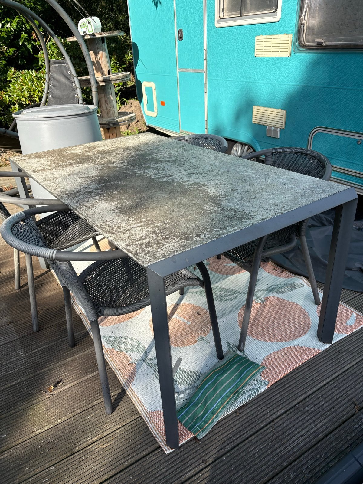 Tuintafel 160x90 cm gratis, Tuin en Terras, Ophalen, Gebruikt, Rechthoekig, Metaal
