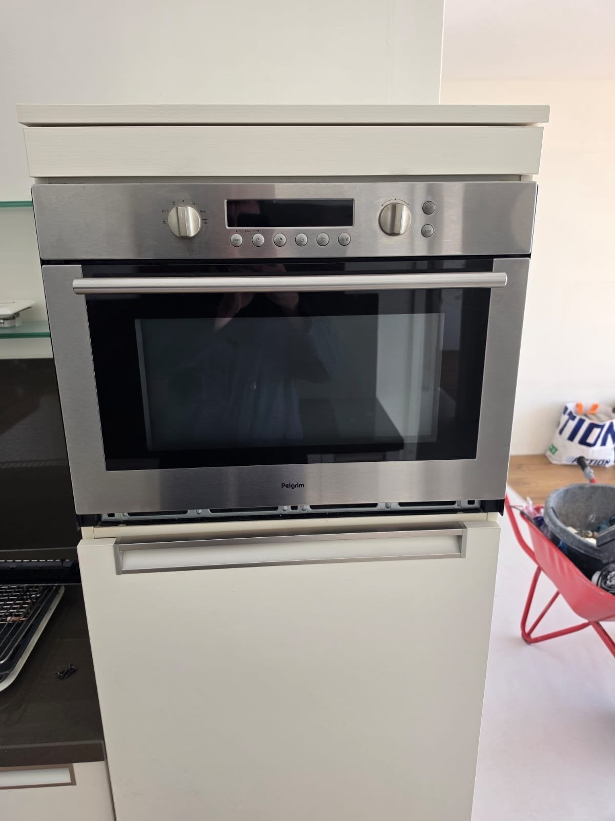 Pelgrim Combimagnetron Inbouw RVS - MA3085R (Gebruikt), Ophalen, Combimagnetron, Gebruikt, Grill