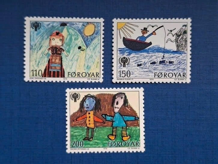 Postzegel Faroer 1979 PF Serie UNICEF Jaar vh Kind 18-09, Postzegels en Munten, Ophalen of Verzenden, Denemarken, Postfris