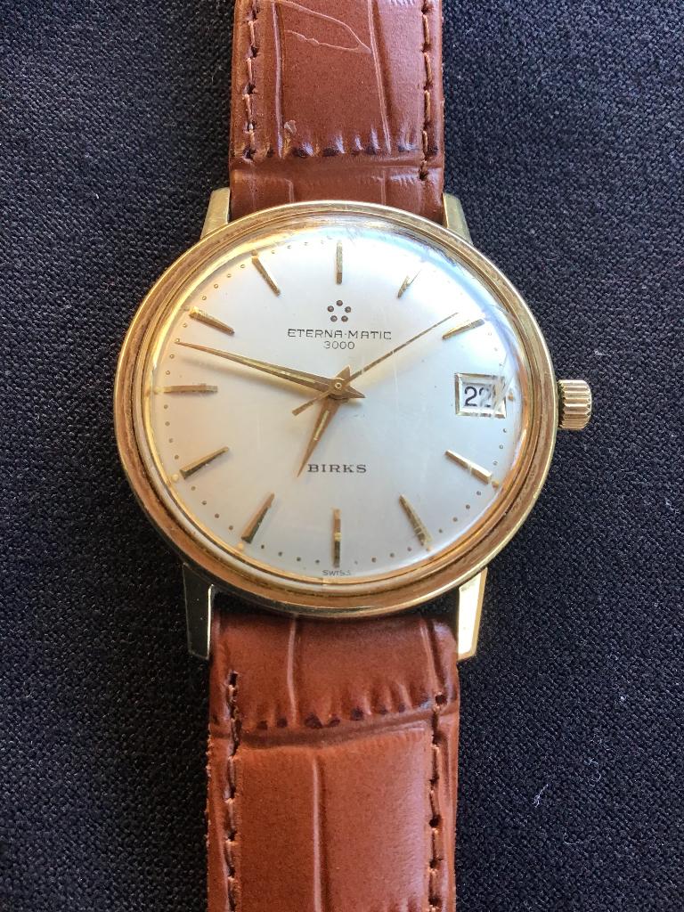 Zeldzame vintage Eterna-Matic 3000 ‘Birks’ (ca 1962), Overige materialen, Met bandje, Polshorloge, 1960 of later