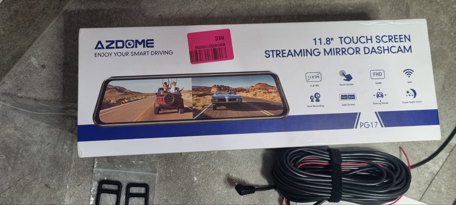 AZDOME 11.8" Touch Screen Streaming Mirror Dashcam, Auto diversen, Ophalen of Verzenden, Zo goed als nieuw