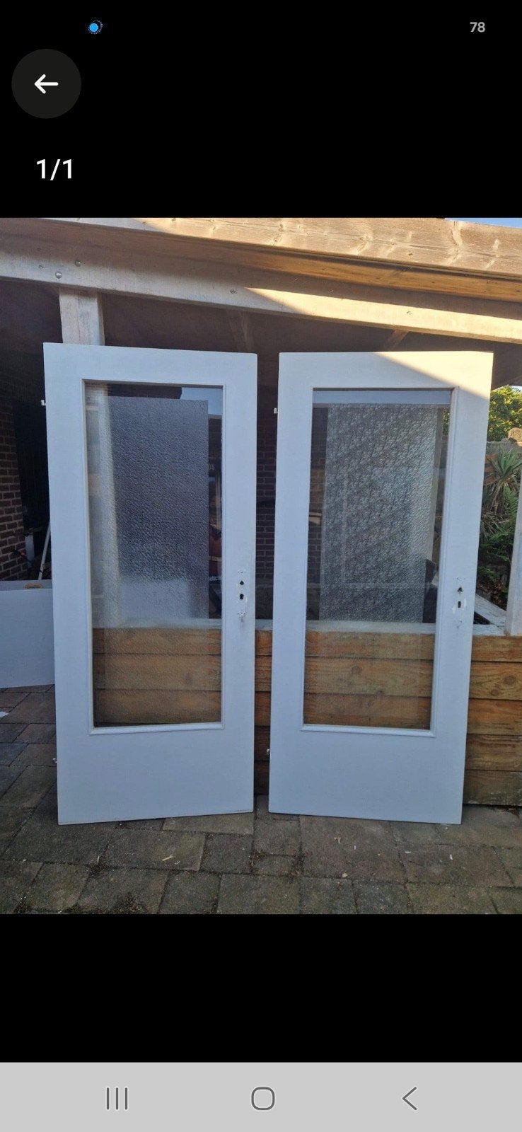 Opdekdeur linksdraaiend met glas, 201.5 x 83 cm (gratis), Ophalen, Gebruikt, 80 tot 100 cm, Binnendeur