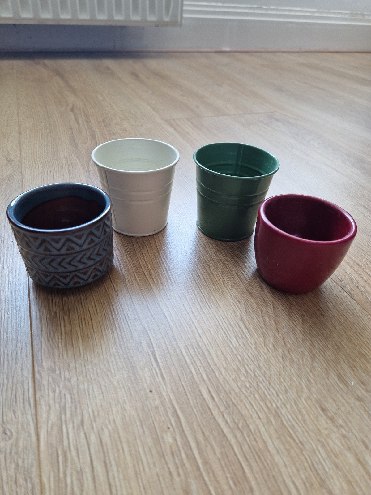 Kleine potjes te koop wegens verhuizing, Gebruikt, Rond, Binnen, Ophalen of Verzenden