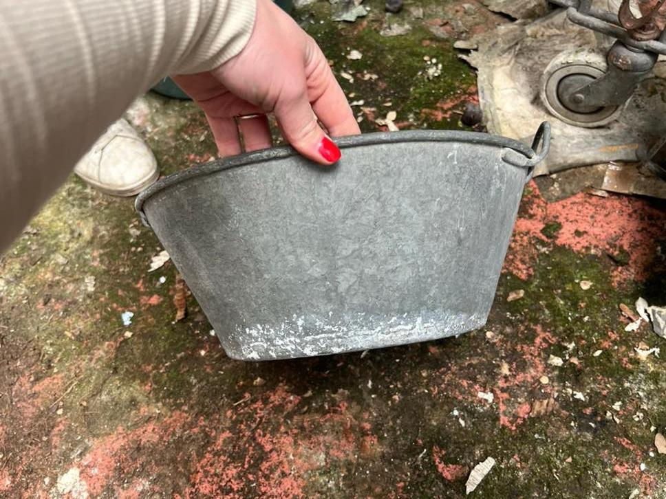 Vintage Zinken Kuip - Brocante Decoratie, Antiek en Kunst, Ophalen